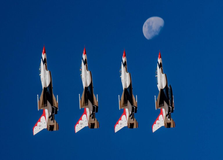 The United States Air Force Air Demonstration Squadron "Thunderbirds" practice during the team's inaugural winter training trip January 20, 2021 at Spaceport America, New Mexico. This trip provides the team a month of airshow practice in different conditions and terrains. (U.S. Air Force photo by Tech. Sgt. Nicolas Myers)